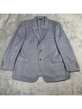 Jos A Bank Sport Coat 44R Blue Hopsack Signature Tailored Fit Blazer Jacket